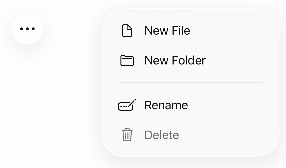 Liquid Glass Popup Menu Button